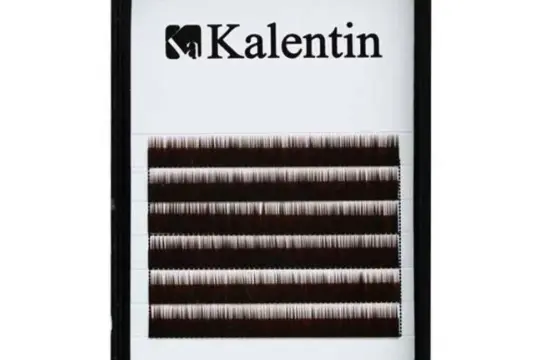 Kalentin Extensión de Cejas Planas Marrón Oscuro 5mm
